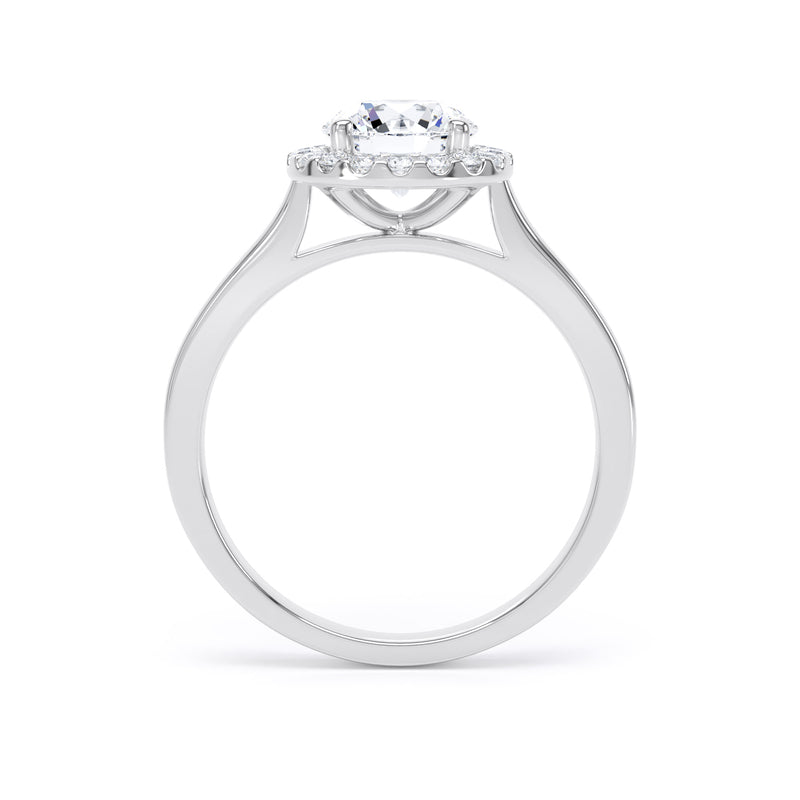 Flora Round Cut Engagement Ring in Platinum 950