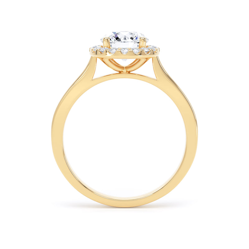 Flora Round Cut Engagement Ring in 9ct Yellow Gold