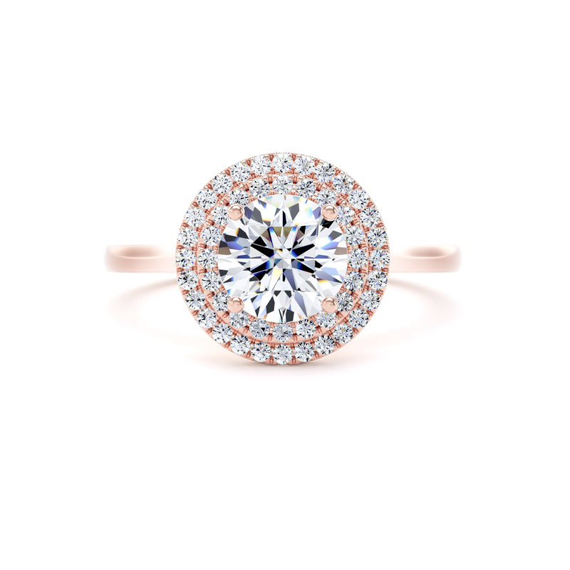 Fiona Round Cut Engagement Ring in 9ct Rose Gold
