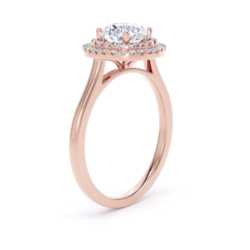 Fiona Round Cut Engagement Ring in 9ct Rose Gold