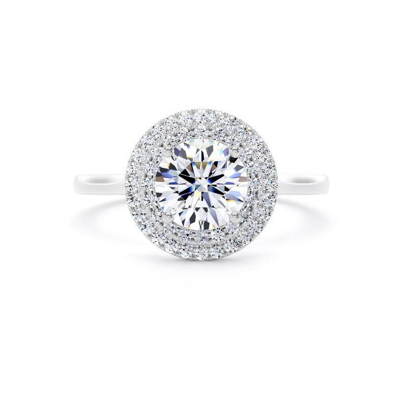 Fiona Round Cut Engagement Ring in 18ct White Gold
