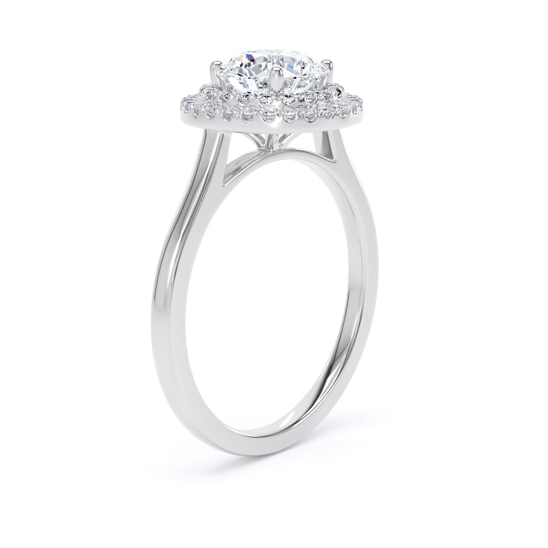 Fiona Round Cut Engagement Ring in 18ct White Gold