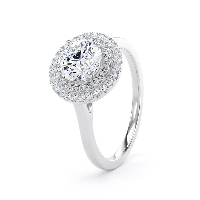 Fiona Round Cut Engagement Ring in 18ct White Gold