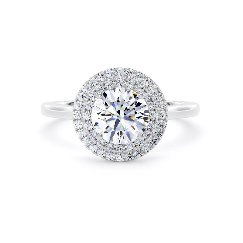 Fiona Round Cut Engagement Ring in 18ct White Gold