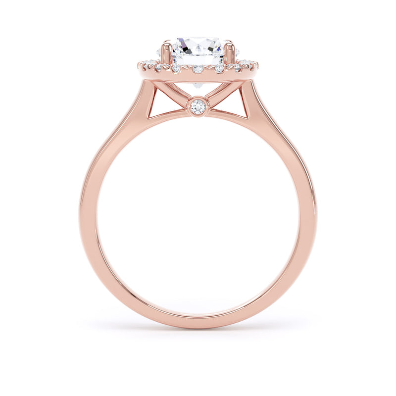 Fern Round Cut Engagement Ring in 9ct Rose Gold