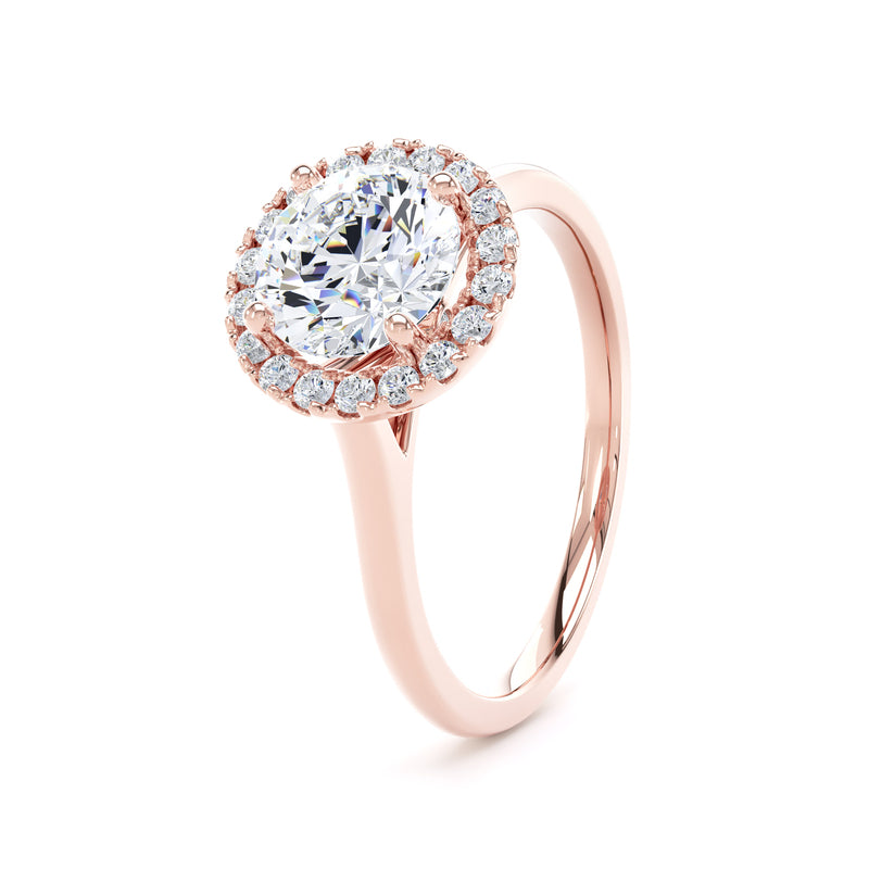 Fern Round Cut Engagement Ring in 18ct Rose Gold
