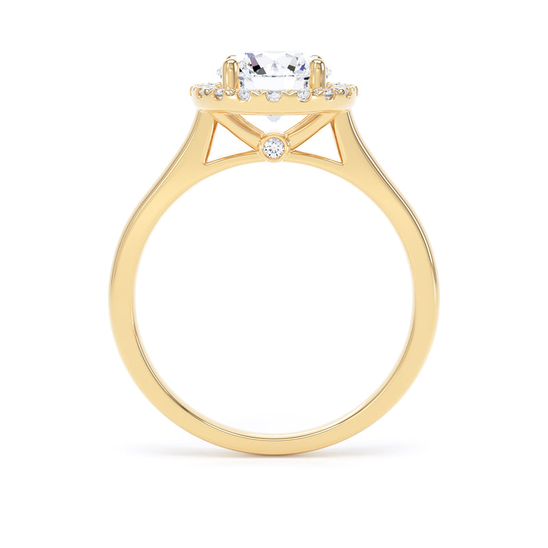 Fern Round Cut Engagement Ring in 18ct Yellow Gold