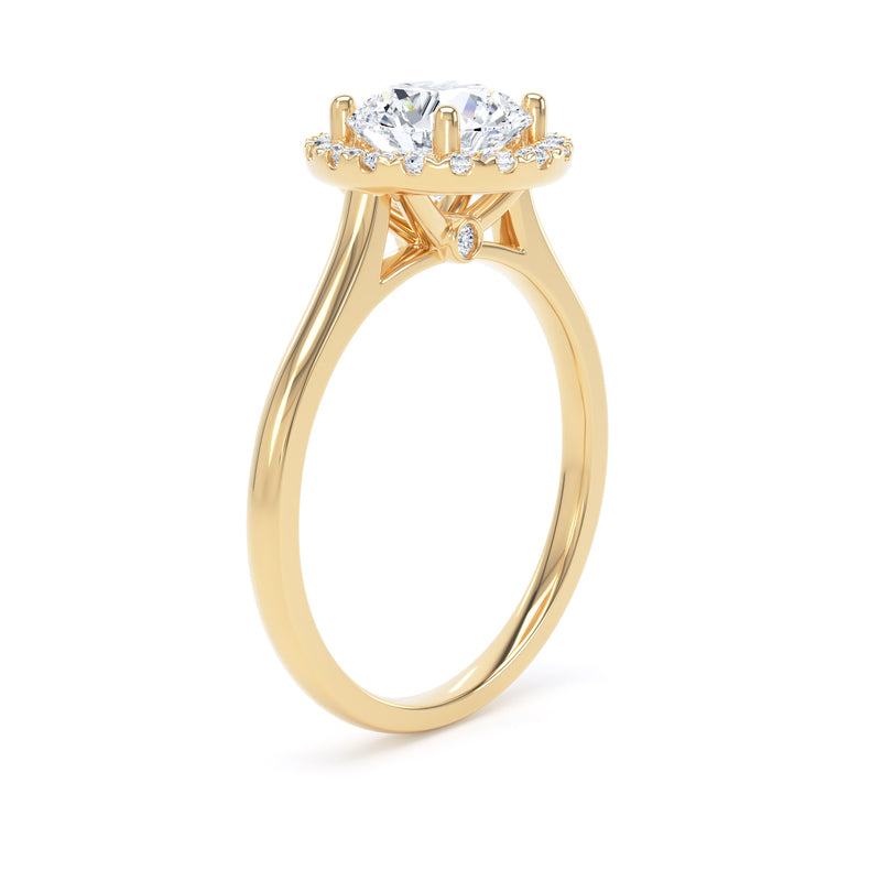 Fern Round Cut Engagement Ring in 9ct Yellow Gold