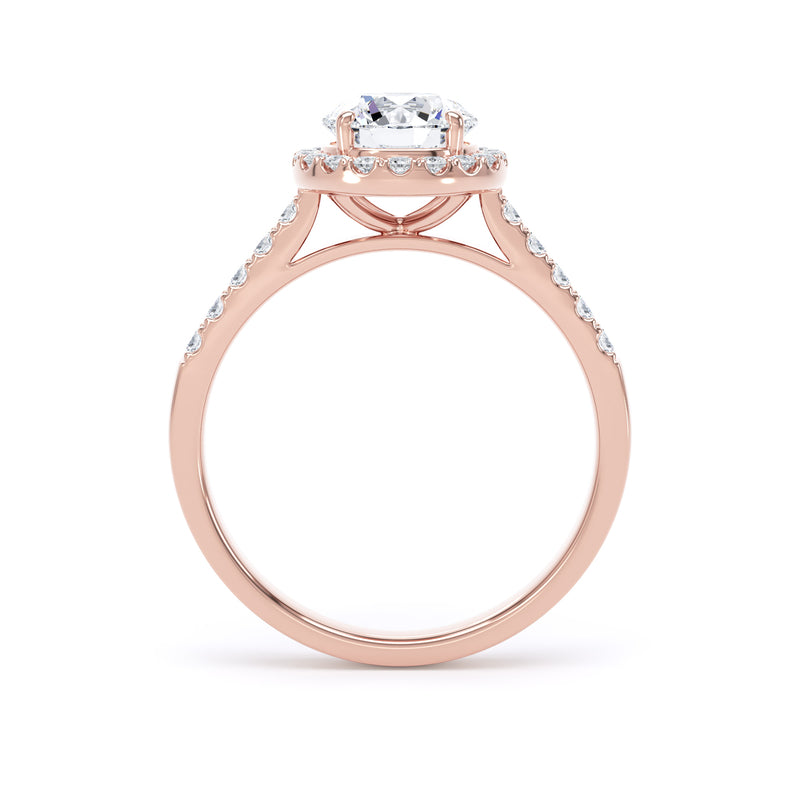 Faye Round Cut Engagement Ring in 18ct Rose Gold