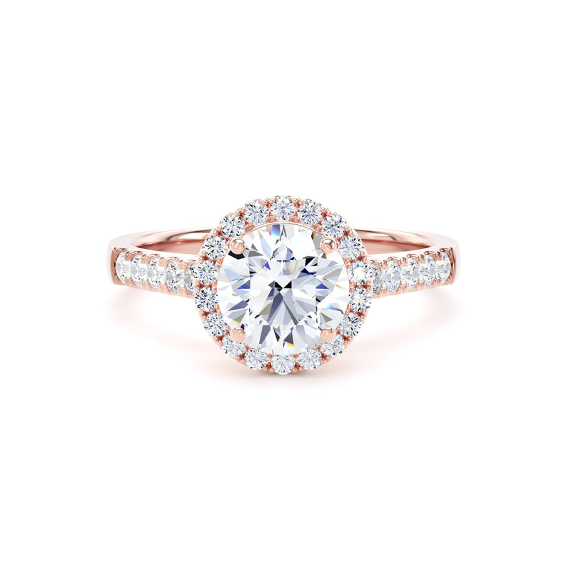 Faye Round Cut Engagement Ring in 9ct Rose Gold