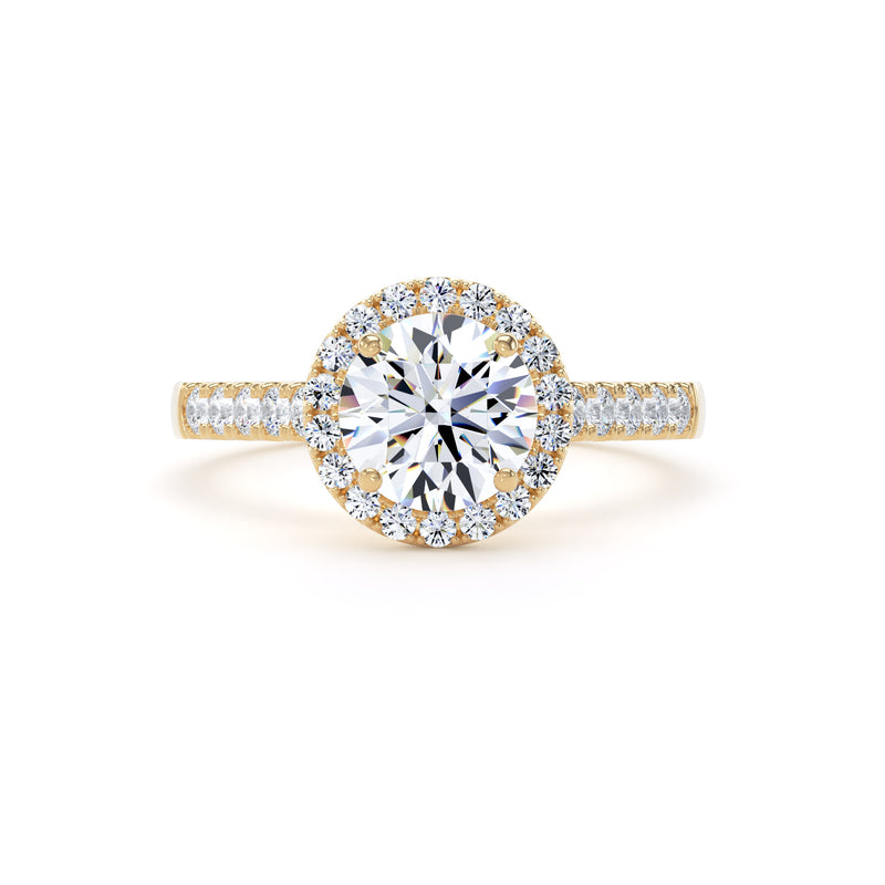 Faye Round Cut Engagement Ring in 18ct Yellow Gold