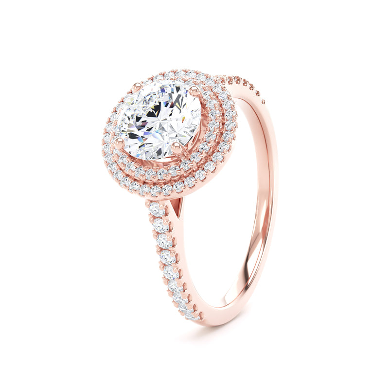 Eva Round Cut Engagement Ring in 9ct Rose Gold
