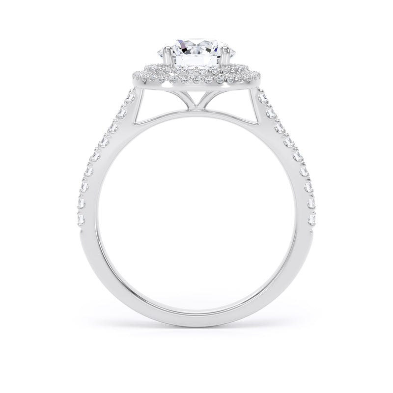 Eva Round Cut Engagement Ring in 18ct White Gold