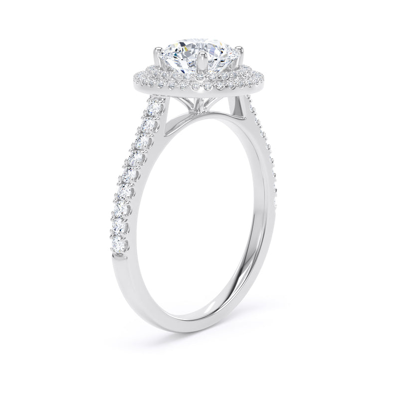 Eva Round Cut Engagement Ring in 18ct White Gold