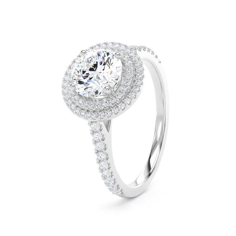 Eva Round Cut Engagement Ring in 18ct White Gold