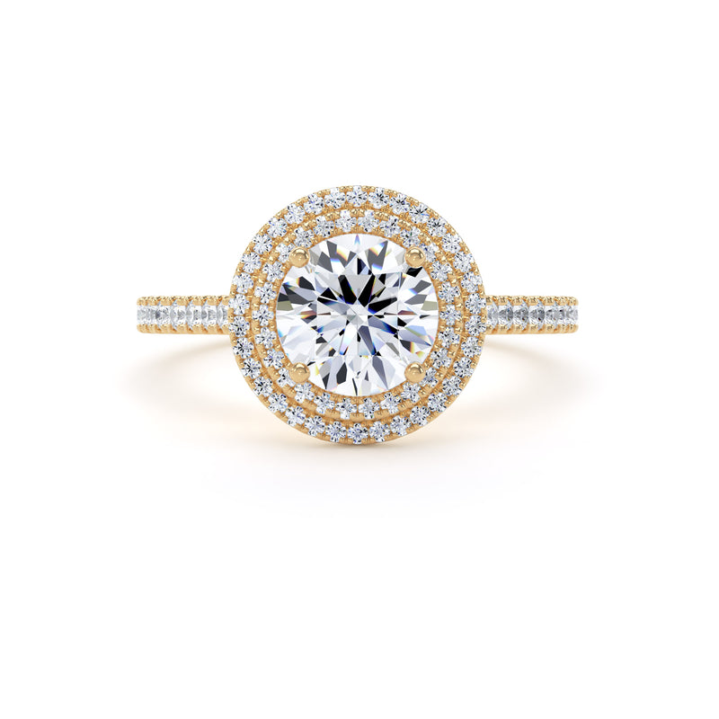 Eva Round Cut Engagement Ring in 9ct Yellow Gold