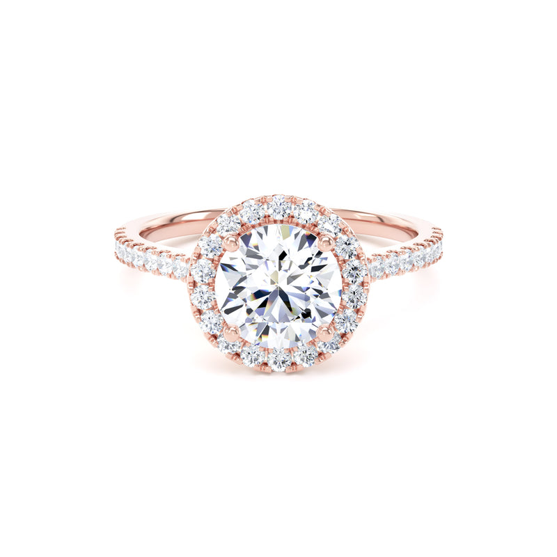 Erin Round Cut Engagement Ring in 18ct Rose Gold