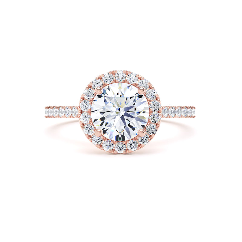 Erin Round Cut Engagement Ring in 9ct Rose Gold