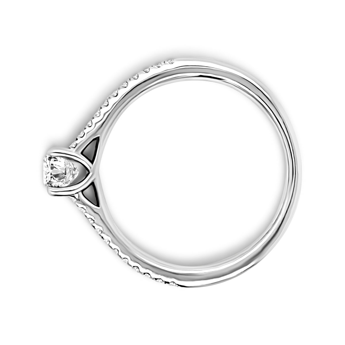 Platinum Diamond Split Shoulder Engagement Ring