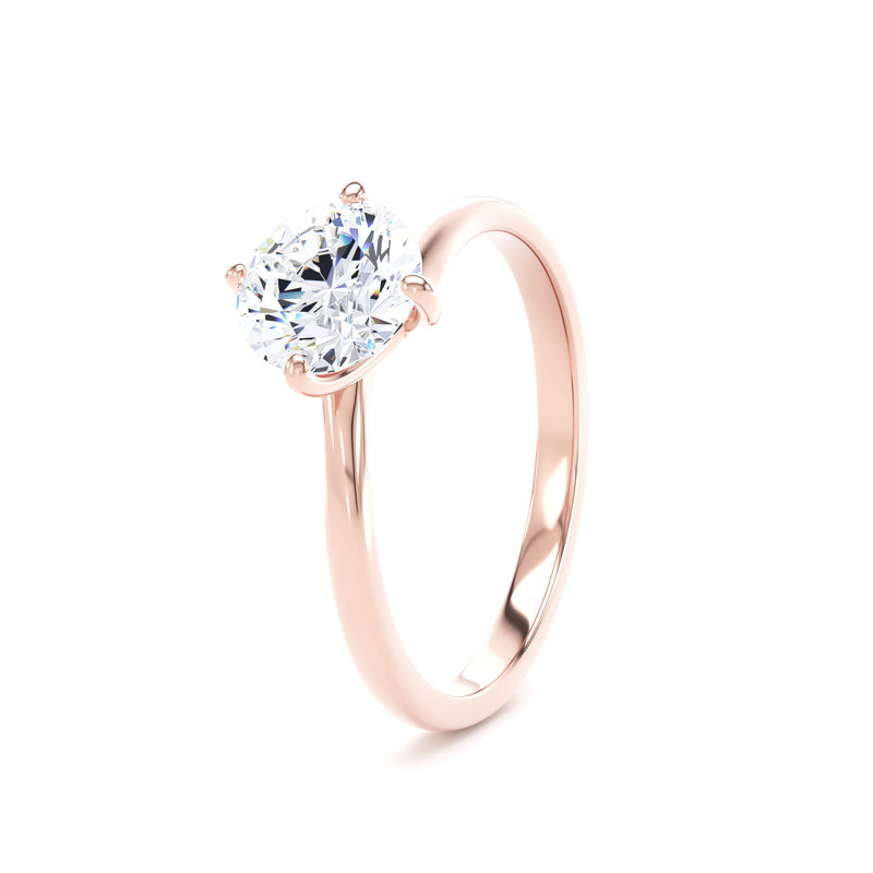 Emma Round Cut Engagement Ring in 9ct Rose Gold