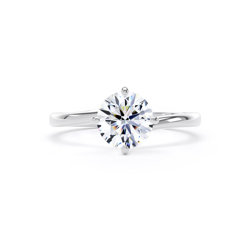 Emma Round Cut Engagement Ring in 9ct White Gold