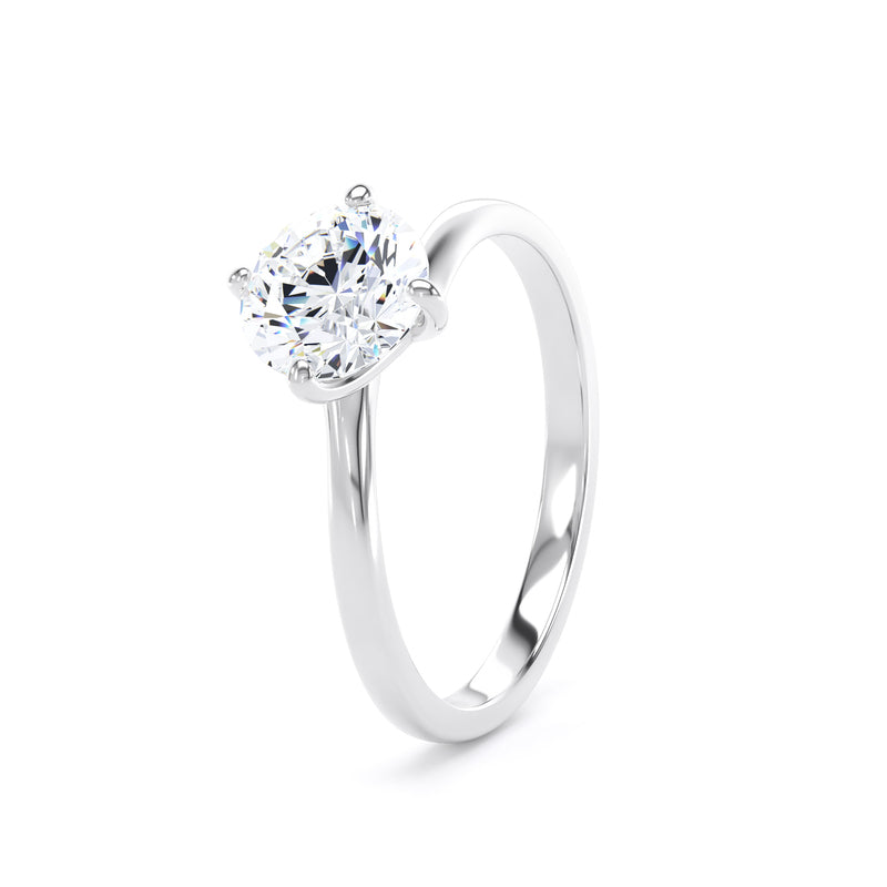 Emma Round Cut Engagement Ring in 18ct White Gold