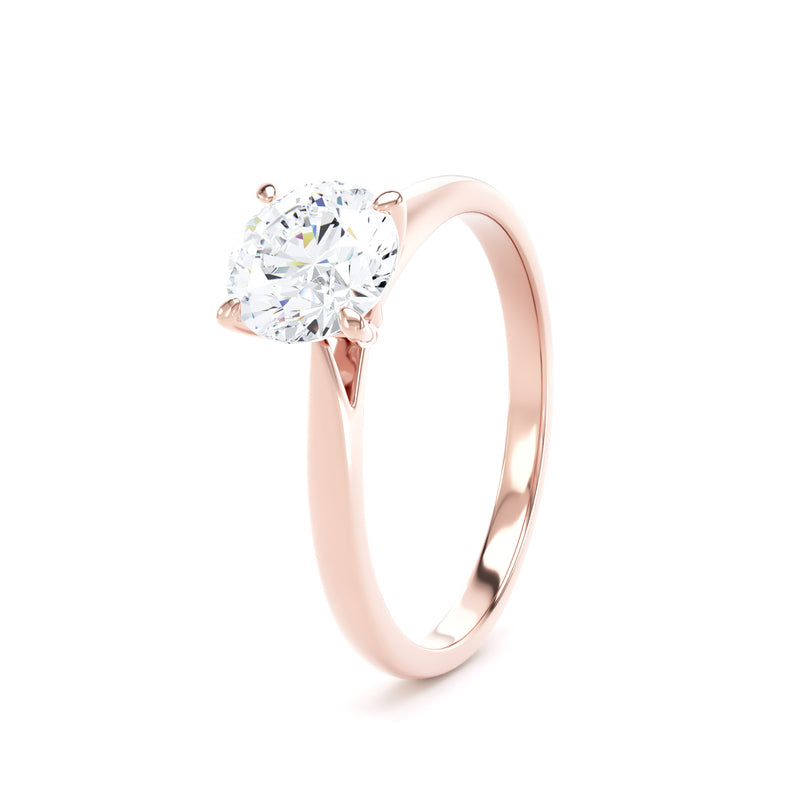 Elsa Round Cut Engagement Ring in 18ct Rose Gold