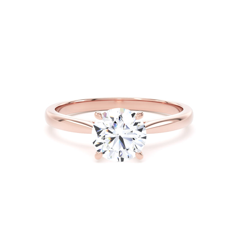 Elsa Round Cut Engagement Ring in 9ct Rose Gold