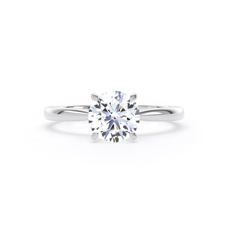 Elsa Round Cut Engagement Ring in 18ct White Gold