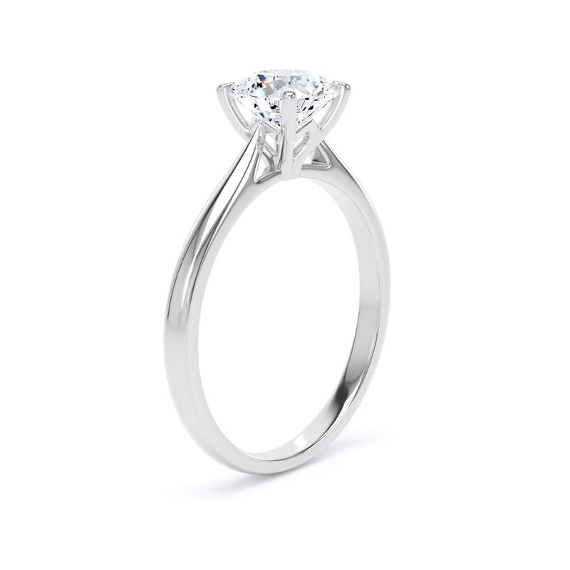 Elsa Round Cut Engagement Ring in 18ct White Gold
