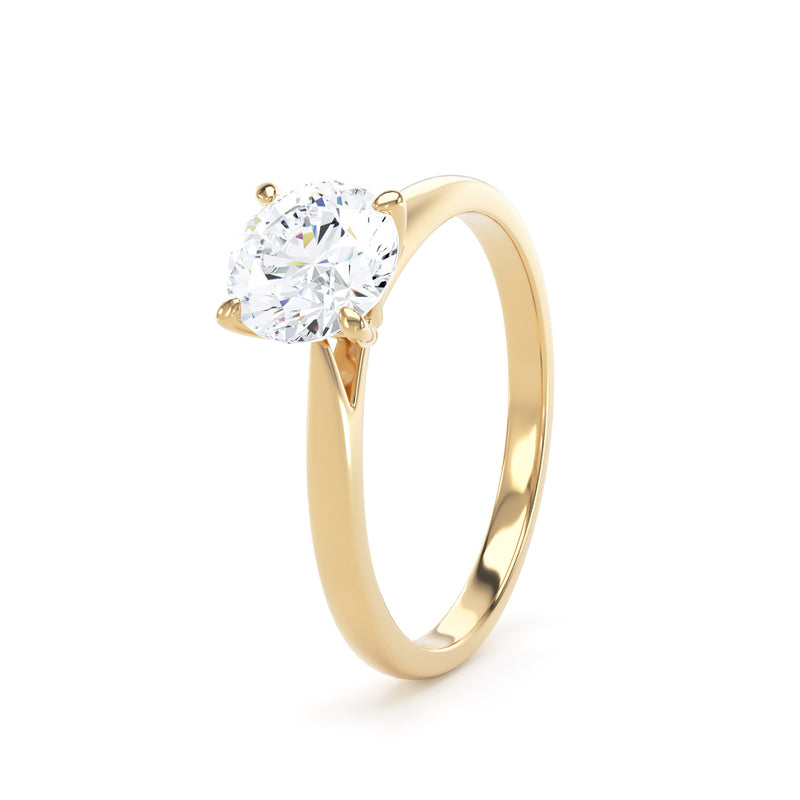 Elsa Round Cut Engagement Ring in 18ct Yellow Gold
