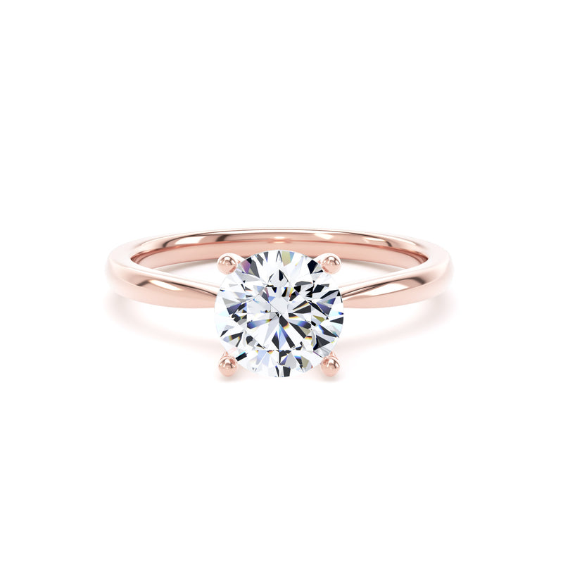 Elle Round Cut Engagement Ring in 18ct Rose Gold