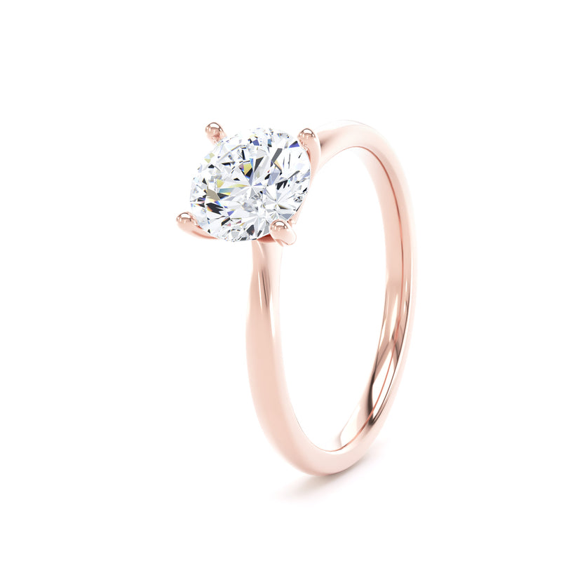 Elle Round Cut Engagement Ring in 9ct Rose Gold