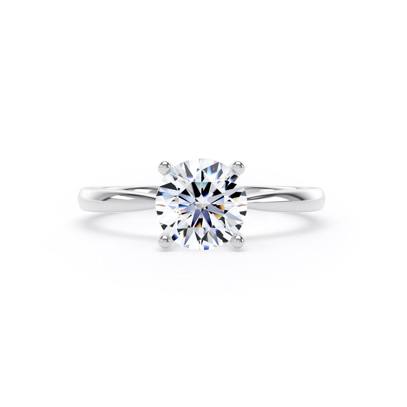 Elle Round Cut Engagement Ring in 9ct White Gold
