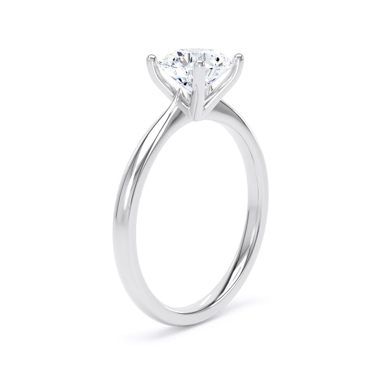 Elle Round Cut Engagement Ring in 18ct White Gold