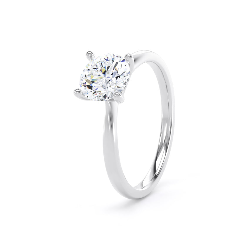 Elle Round Cut Engagement Ring in 9ct White Gold