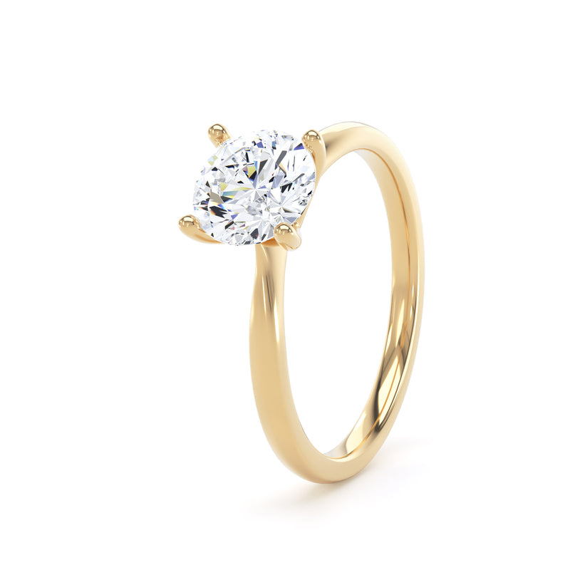 Elle Round Cut Engagement Ring in 9ct Yellow Gold