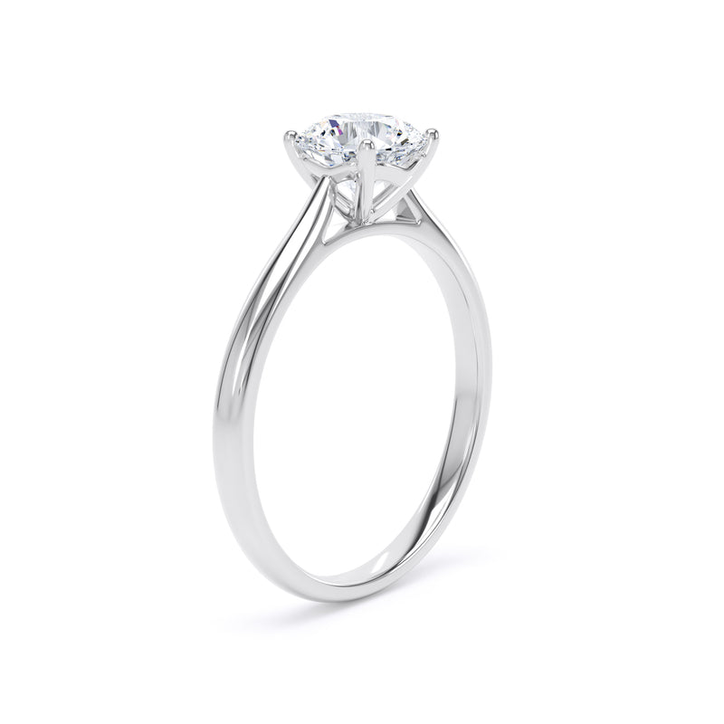Eden Round Cut Engagement Ring in 18ct White Gold