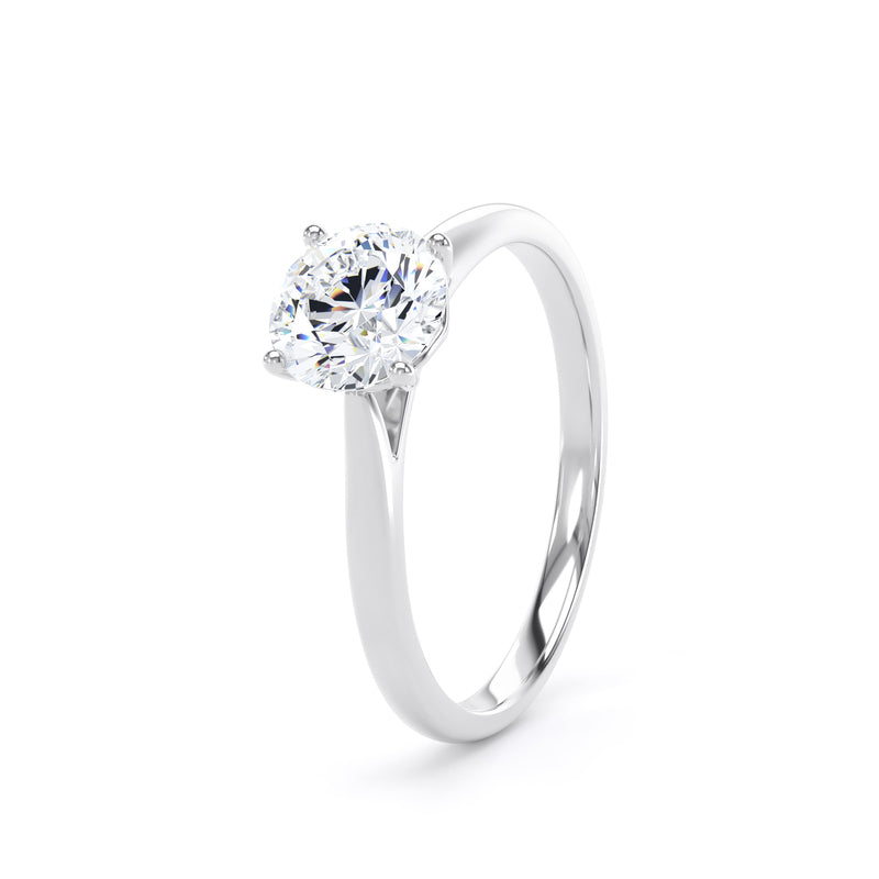 Eden Round Cut Engagement Ring in 18ct White Gold