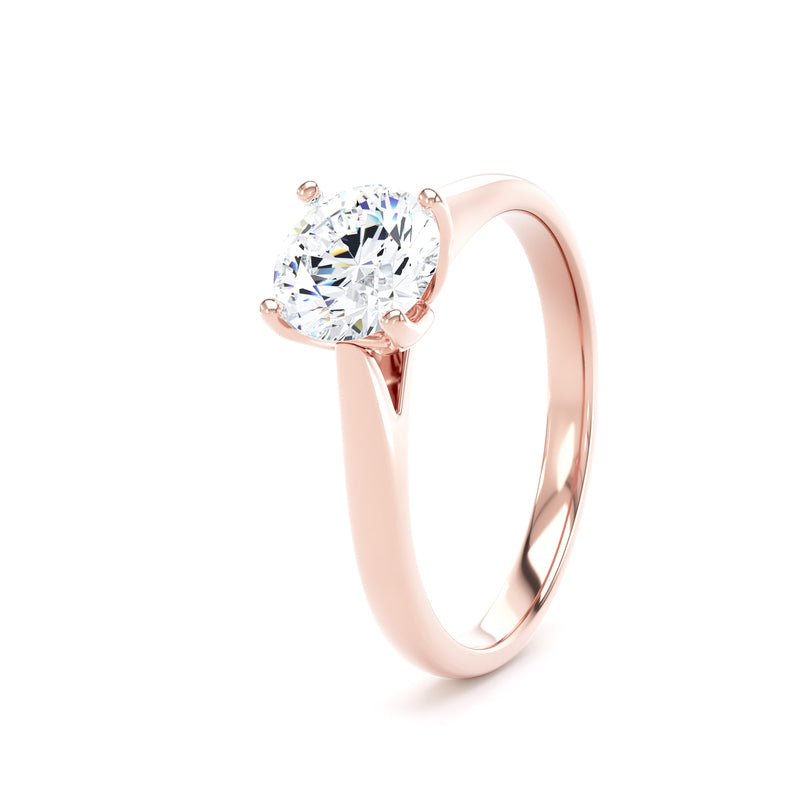 Dora Round Cut Engagement Ring in 9ct Rose Gold