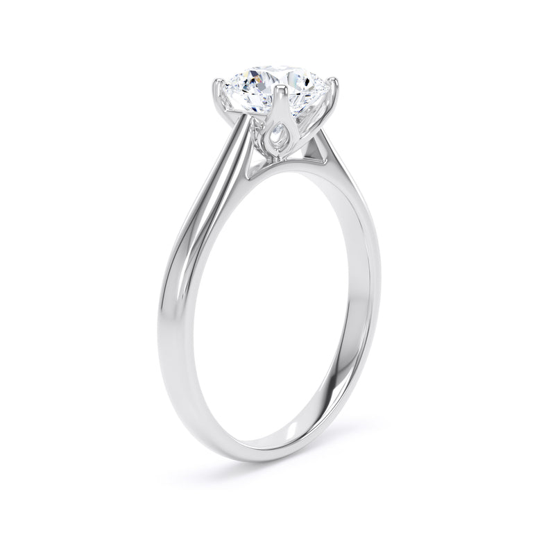 Dora Round Cut Engagement Ring in 9ct White Gold