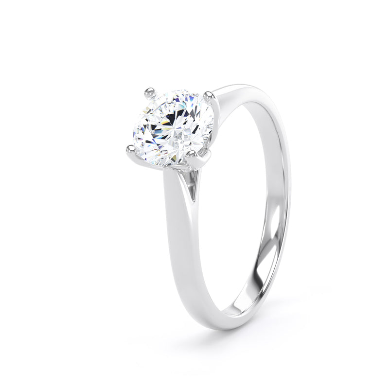 Dora Round Cut Engagement Ring in 9ct White Gold