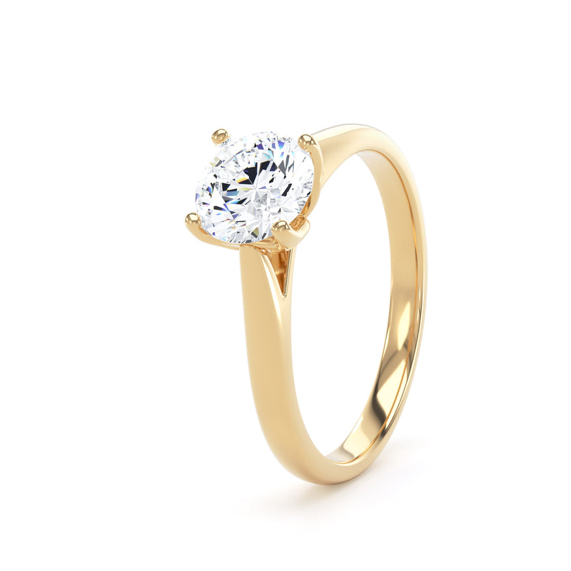 Dora Round Cut Engagement Ring in 9ct Yellow Gold