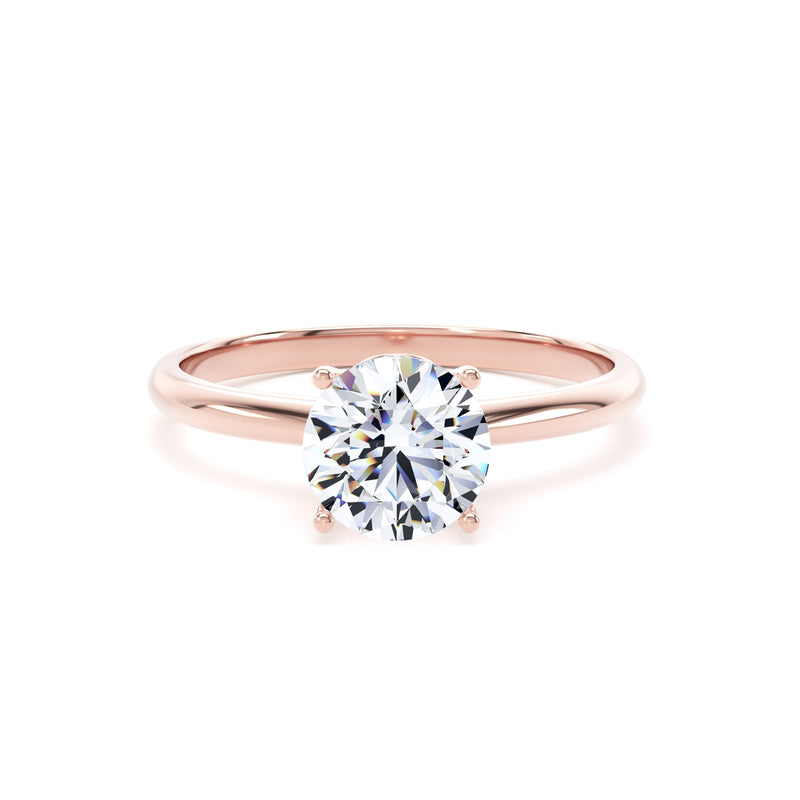 Demi Round Cut Engagement Ring in 9ct Rose Gold