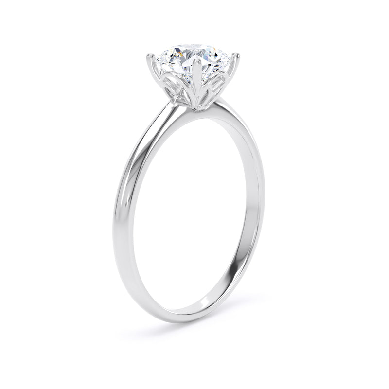 Demi Round Cut Engagement Ring in 9ct White Gold