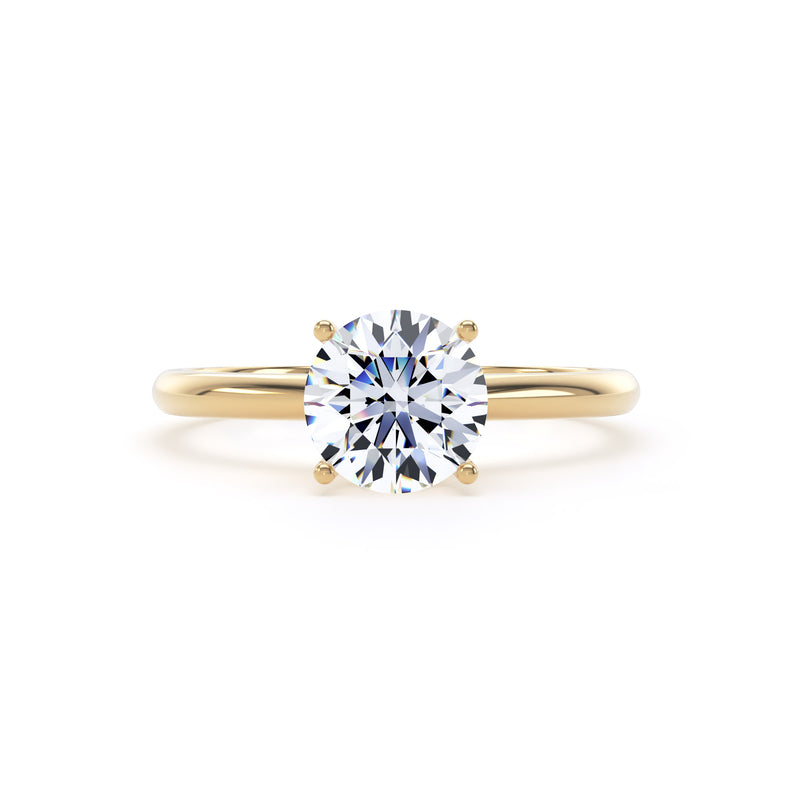 Demi Round Cut Engagement Ring in 18ct Yellow Gold
