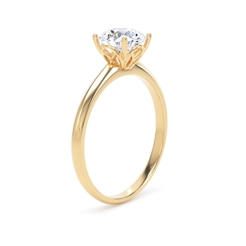 Demi Round Cut Engagement Ring in 18ct Yellow Gold