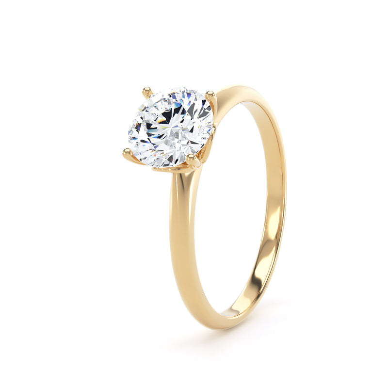 Demi Round Cut Engagement Ring in 18ct Yellow Gold