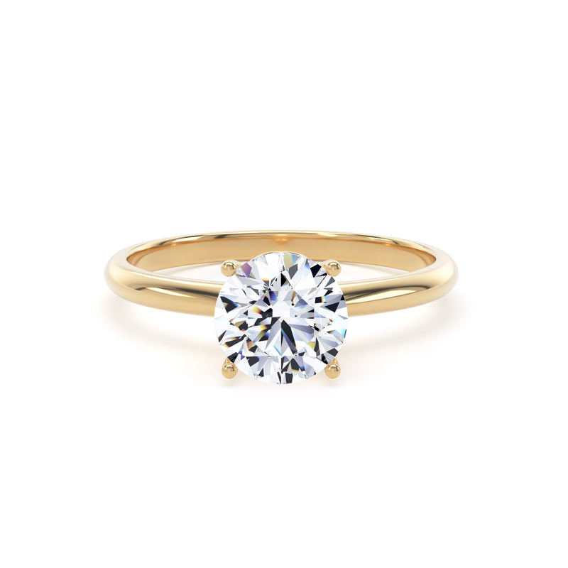 Demi Round Cut Engagement Ring in 9ct Yellow Gold