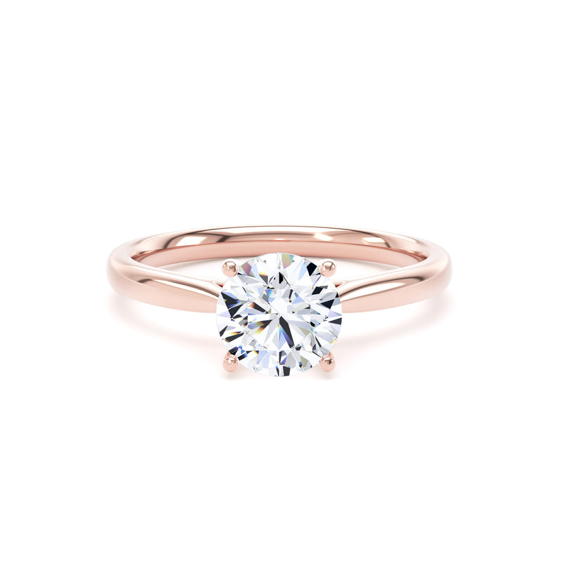 Dawn Round Cut Engagement Ring in 18ct Rose Gold